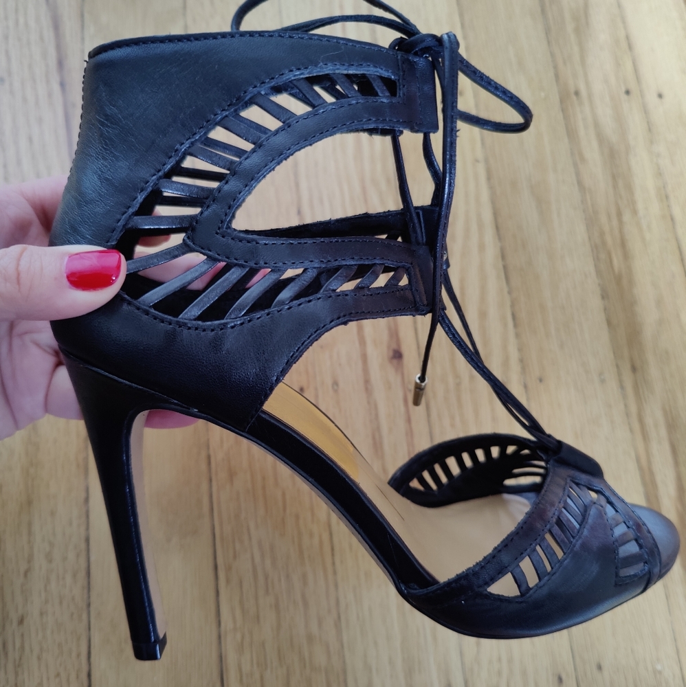 DOLCE VITA Leather Tie Heel Sandals | 7M - Picture 2 of 12